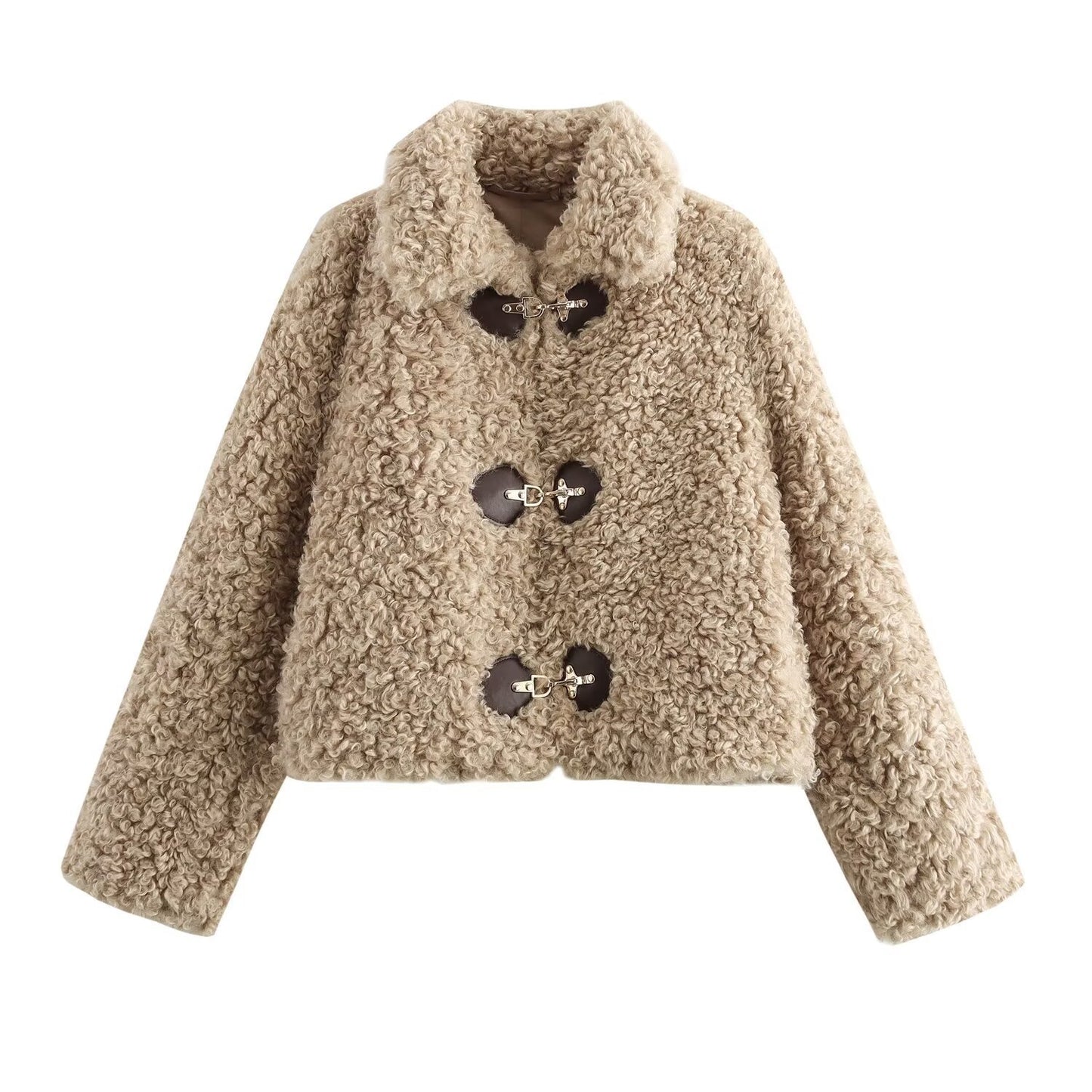 Women's Autumn Street Fashion String Clip Fleece Jackets