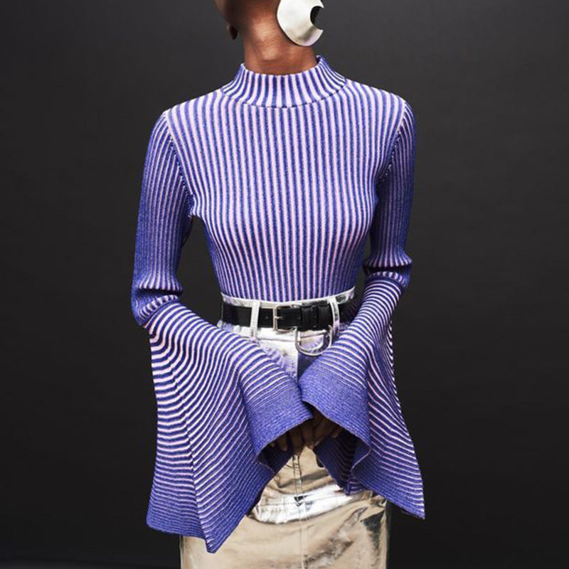 Women's Elegant Autumn Bell Sleeve Design High-grade Sweaters