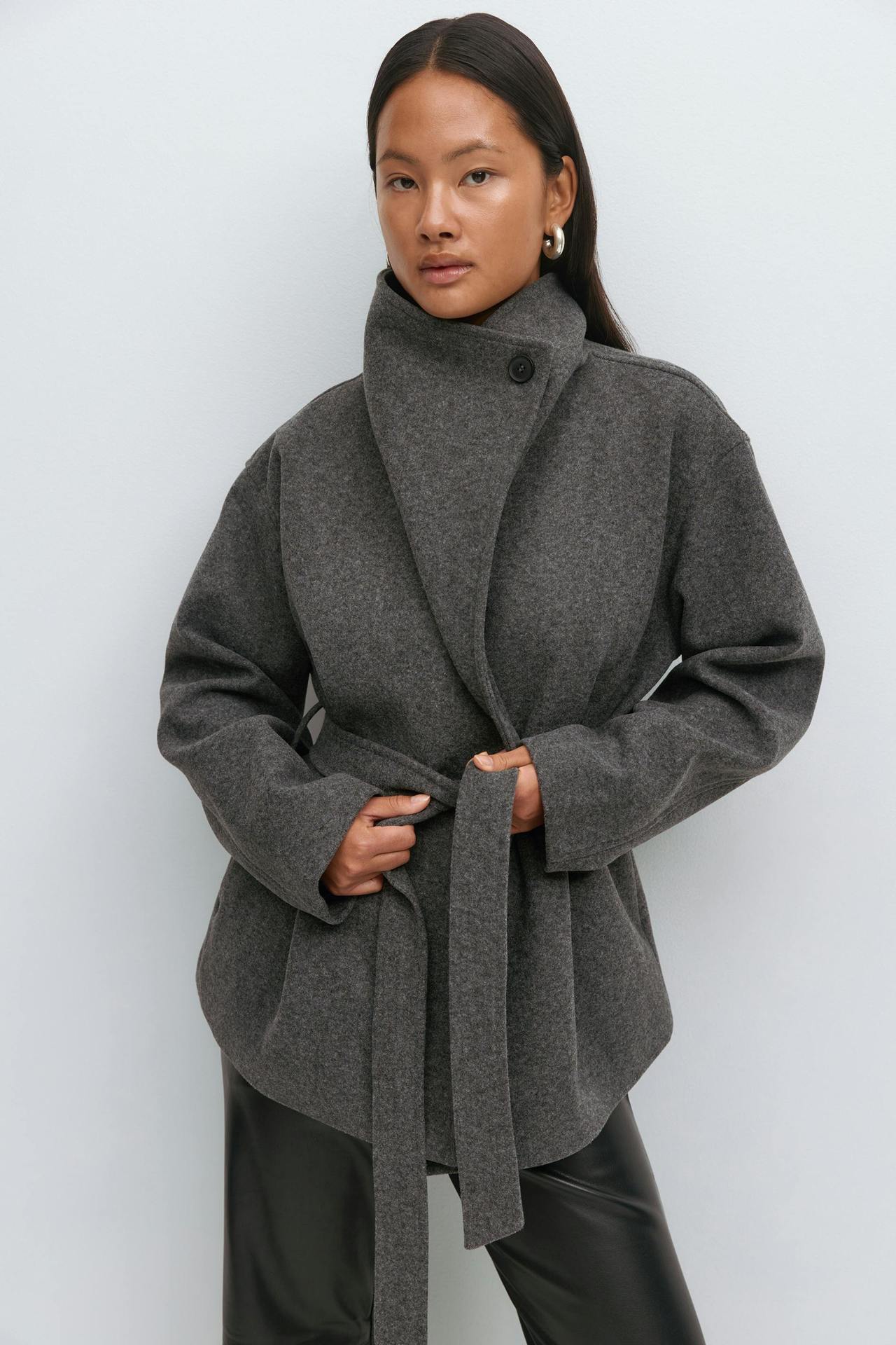 Women's Stand Collar Double-sided High-grade Mid-length Thick Coats