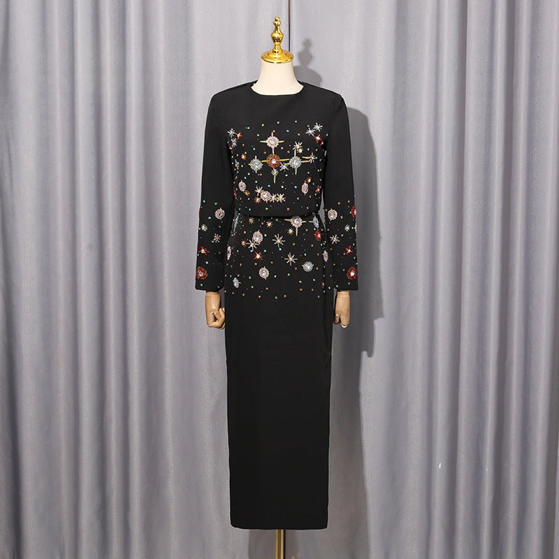 Women's Style Temperament Diamond Autumn Waist Slimming Long Sleeve Suits