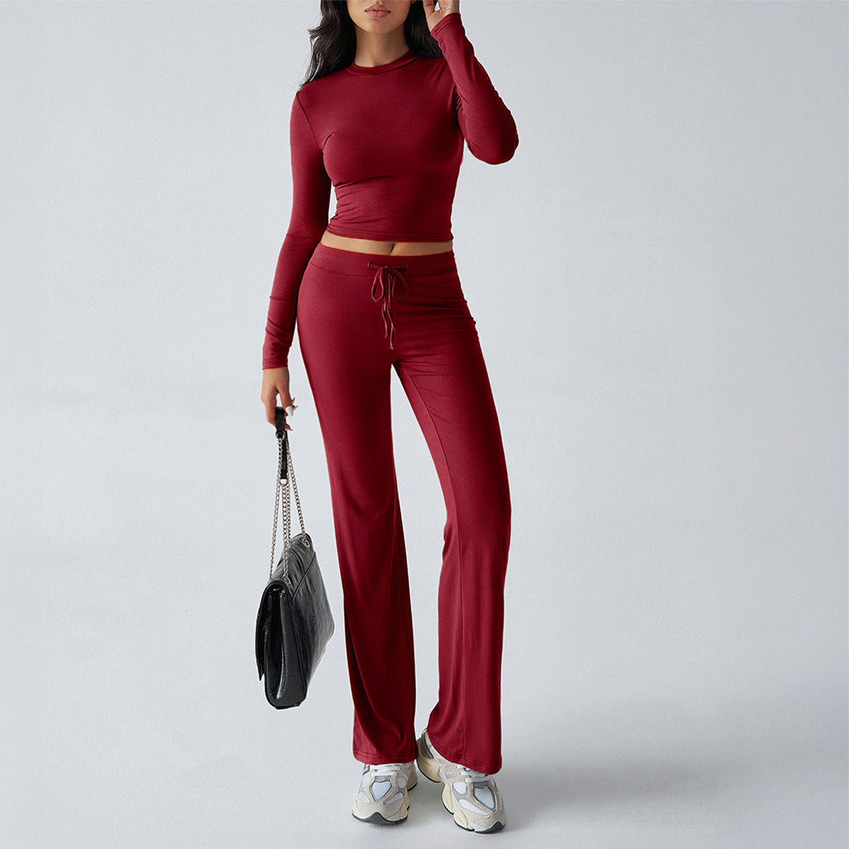 Women's Sports Yoga Long Sleeve T-shirt Solid Suits