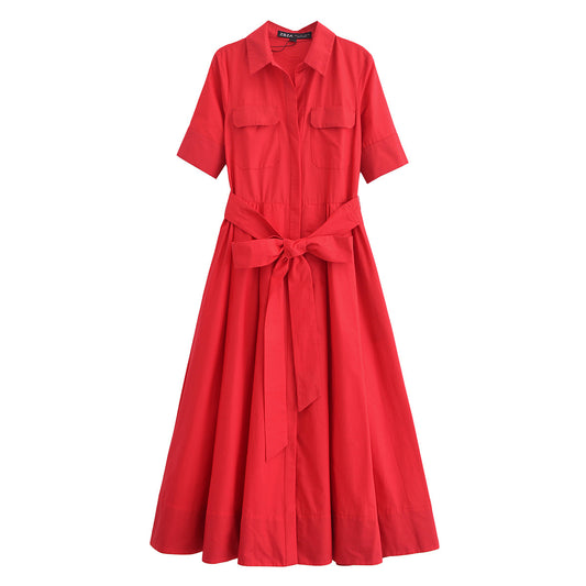 Women's Spring Lapel Single Breasted With Belt Clothing