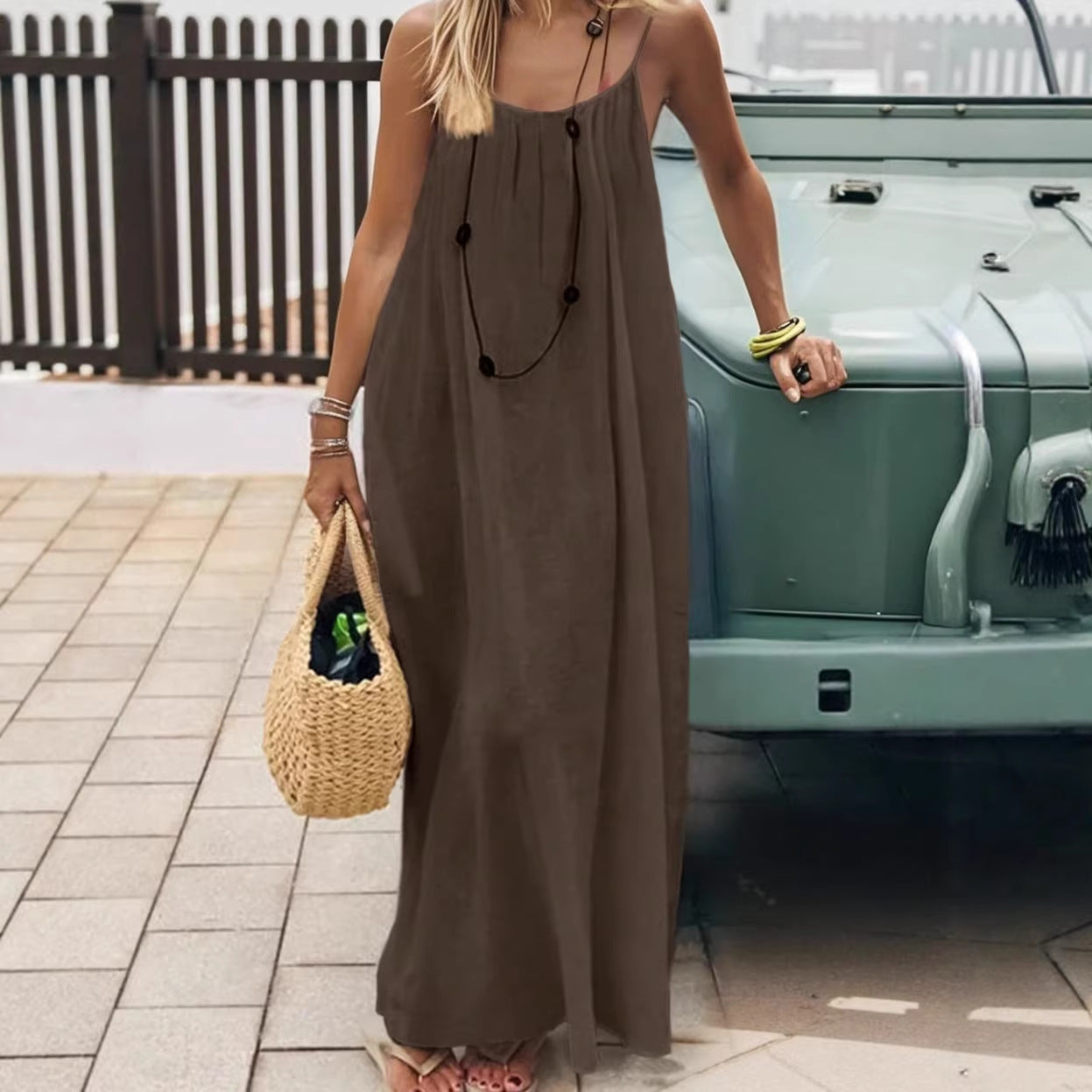 Slip Summer Vacation Style Loose Home Dress