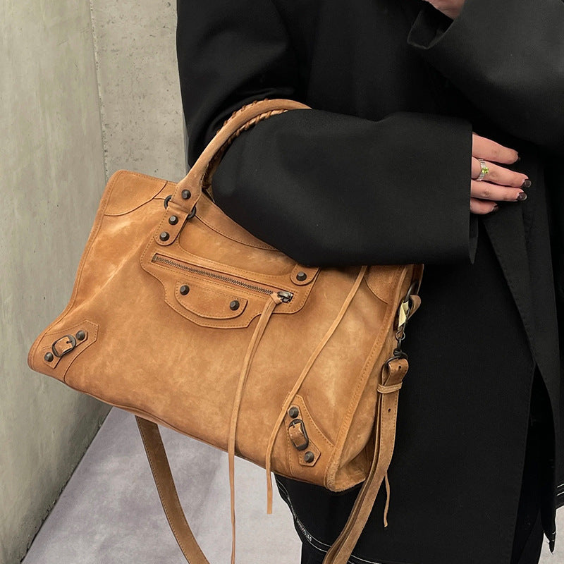 High-grade Rivet Motorcycle Large Capacity Hot Handbags