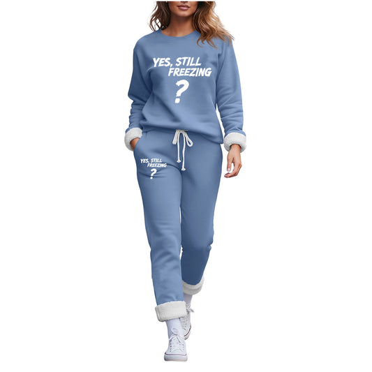 Trendy Fleece-lined Thermal Base Printing Series Women's Sweater, Sweater