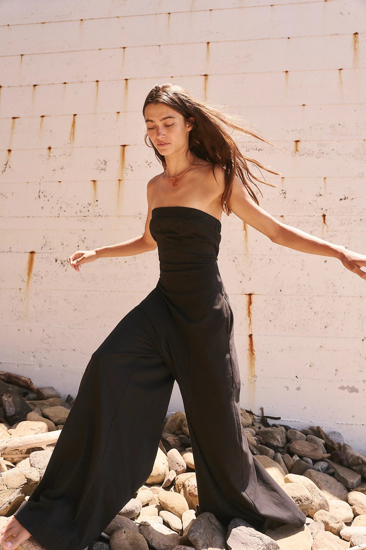 Women's Tube Casual Wide Leg High Waist Tops