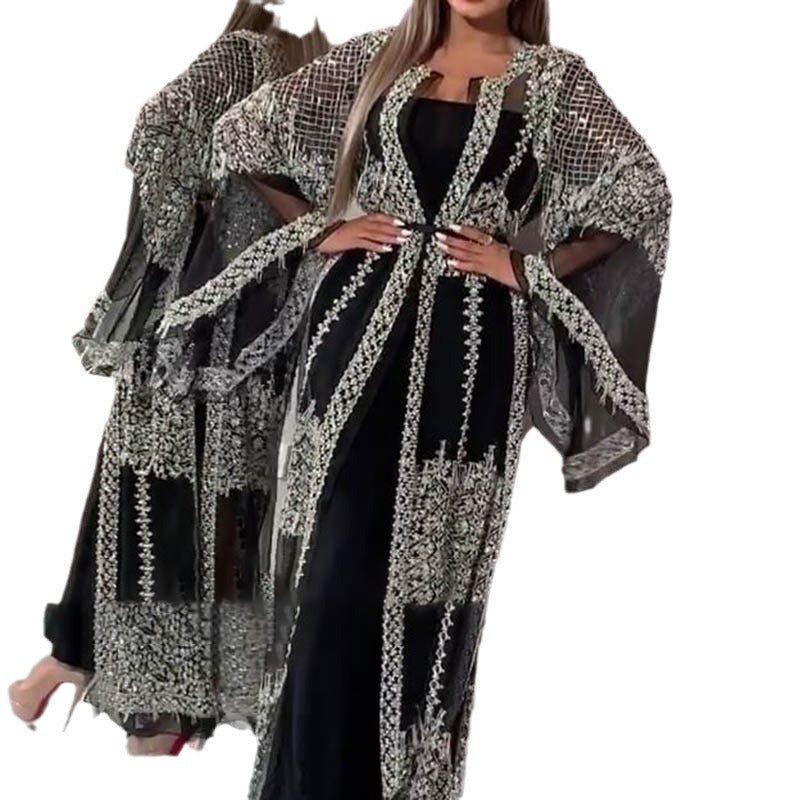 Women's Bronzing Sexy Two-piece With Shawl Banquet Suits