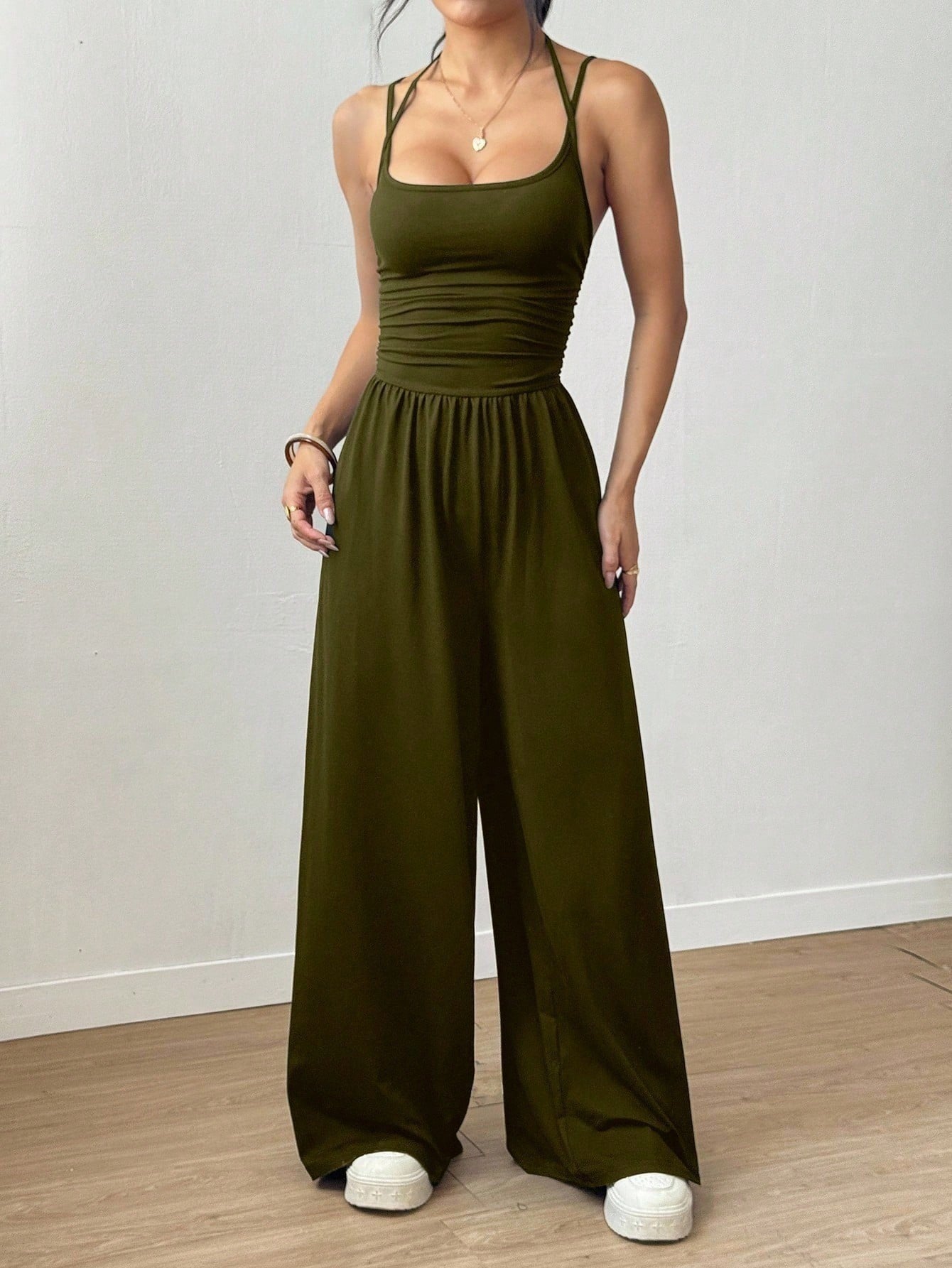 Women's Casual Summer Wide Leg Loose Wrapped Jumpsuits