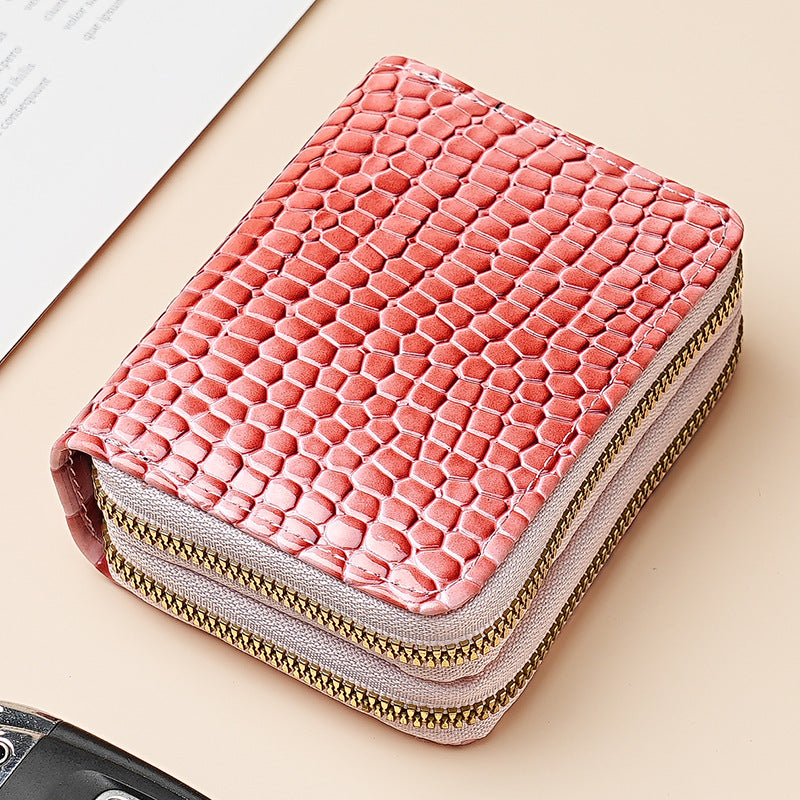 Women's Organ Double Zipper Fashion Large Capacity Card Holder