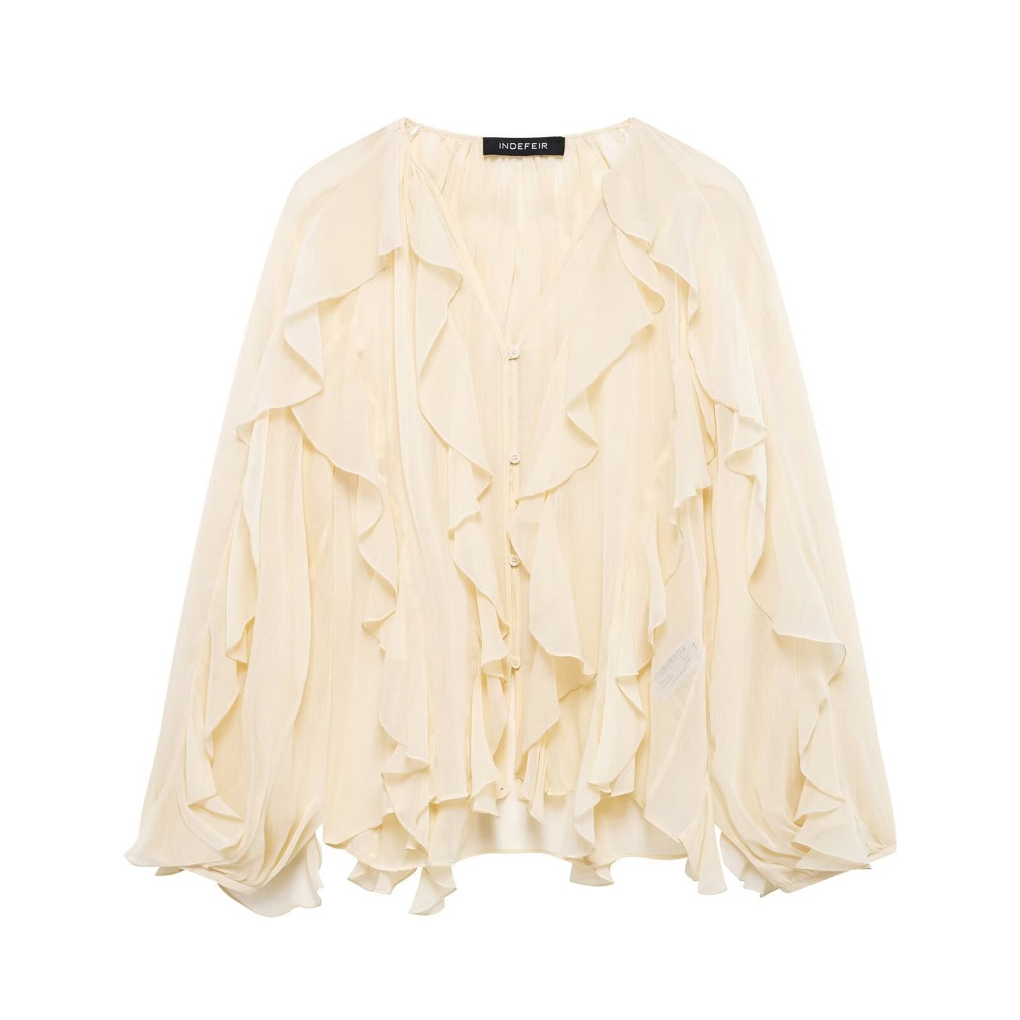Women's Temperament Laminated Decoration Fashion Long Sleeve Blouses