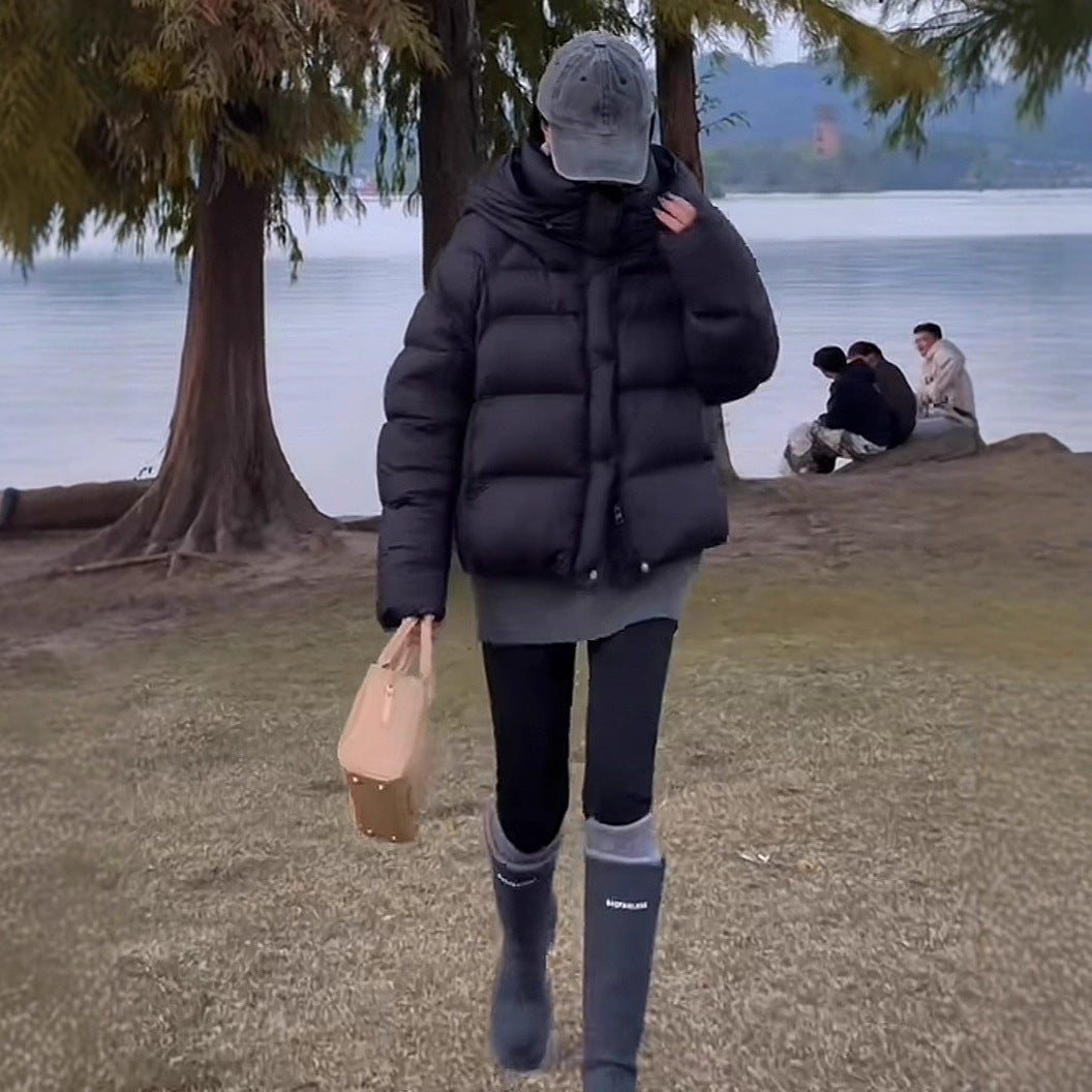 Fluffy Puff Hooded White Duck Down Coats