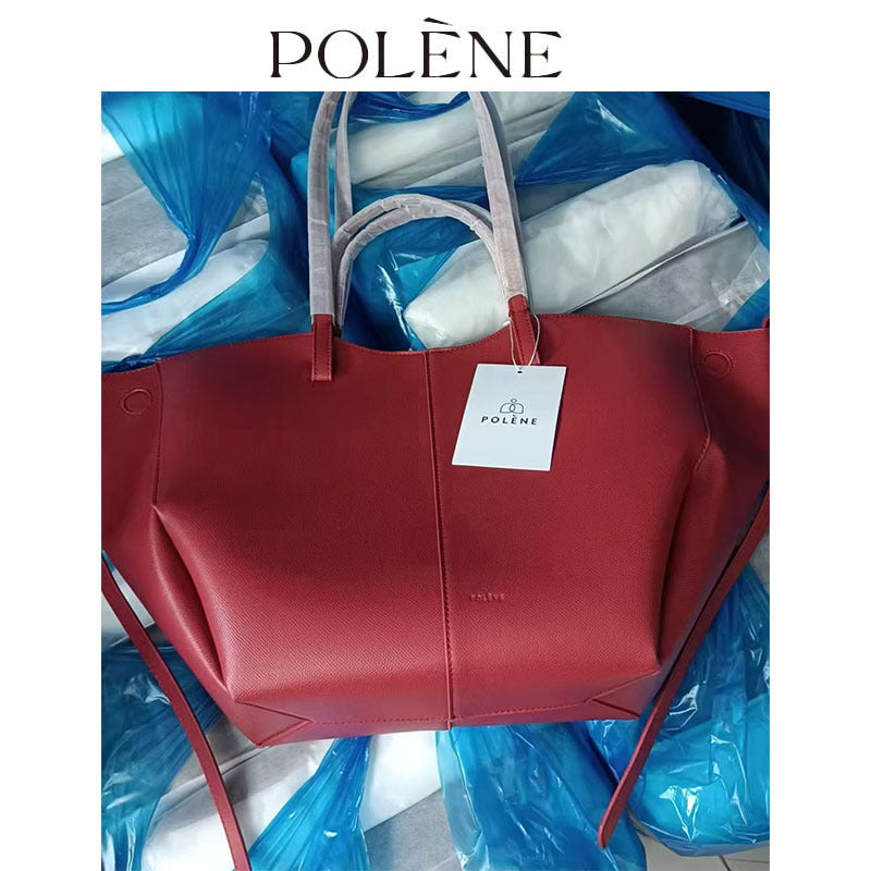 Women's Style Cowhide Large Capacity Totes Pleated Shoulder Bags