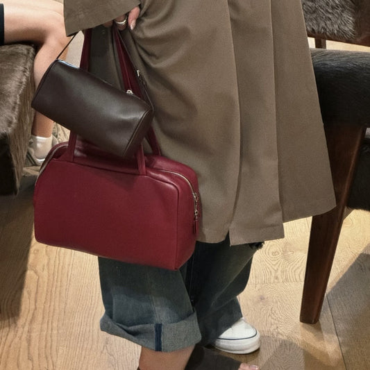 Attractive Bowling Sheepskin Commuter Portable Underarm Shoulder Bags