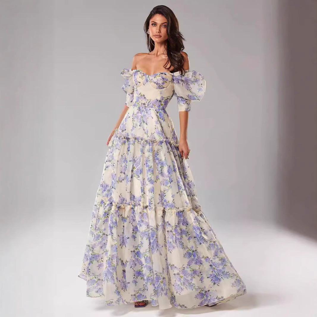 Women's Fashion Organza Fairy Long Elegant Dress Dresses