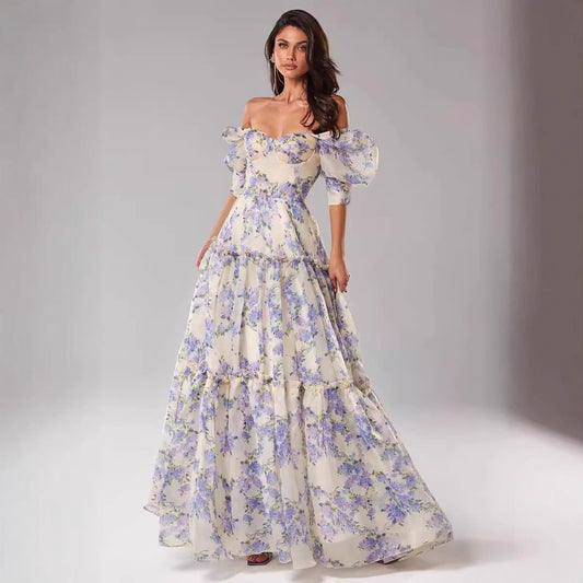 Women's Fashion Organza Fairy Long Elegant Dress Dresses