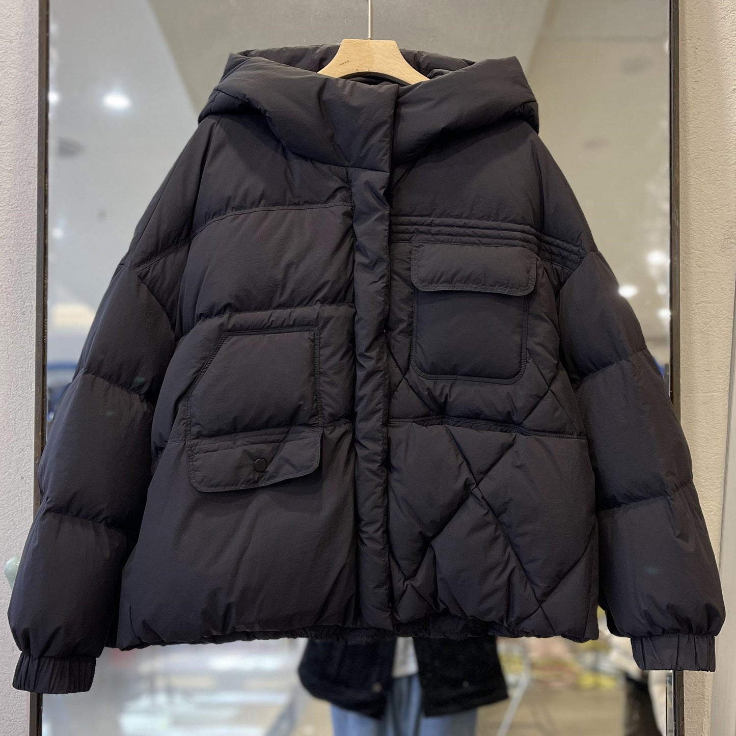 Women's Duck Down Loose Slimming Warm Hooded Korean Jackets