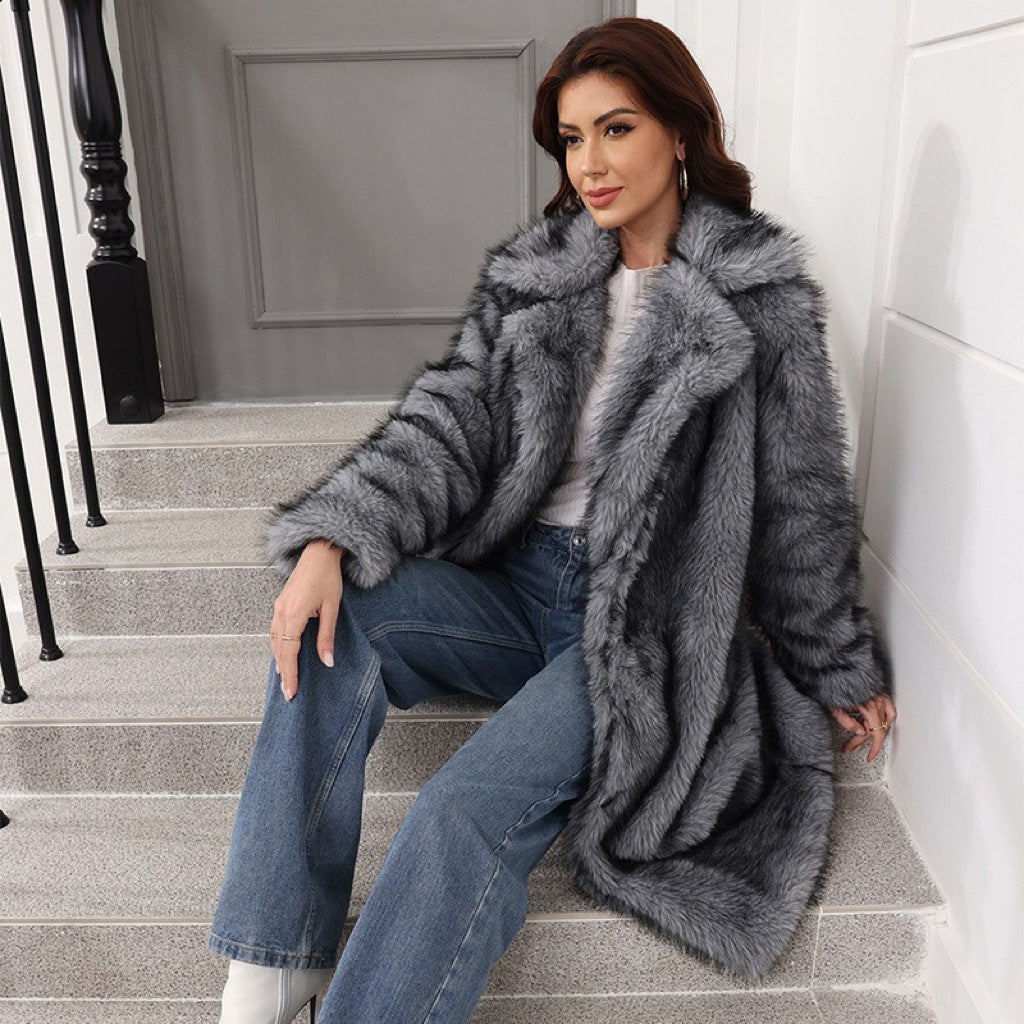 Women's Long Faux Fur Thickened Light Affordable Coats