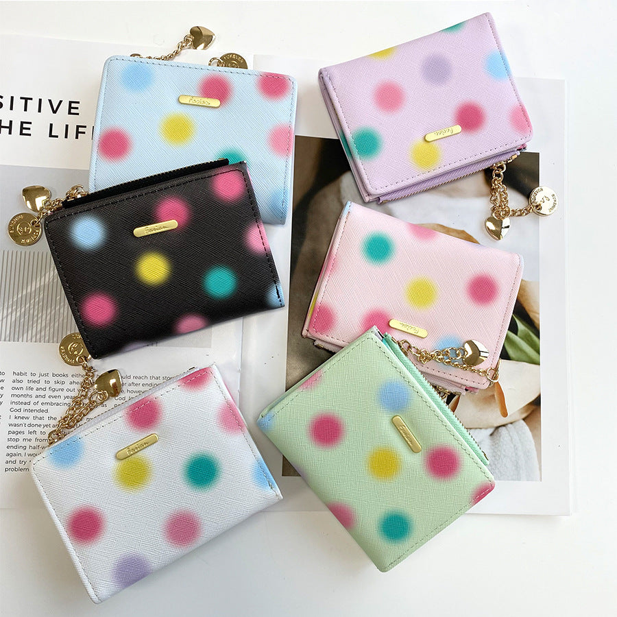 Women's High-grade Korean Style Love Pendant Short Ladies Wallets