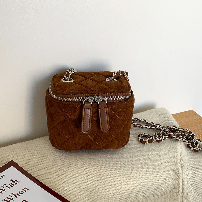 Women's Rhombus Suede High Sense Classic Style Crossbody Bags