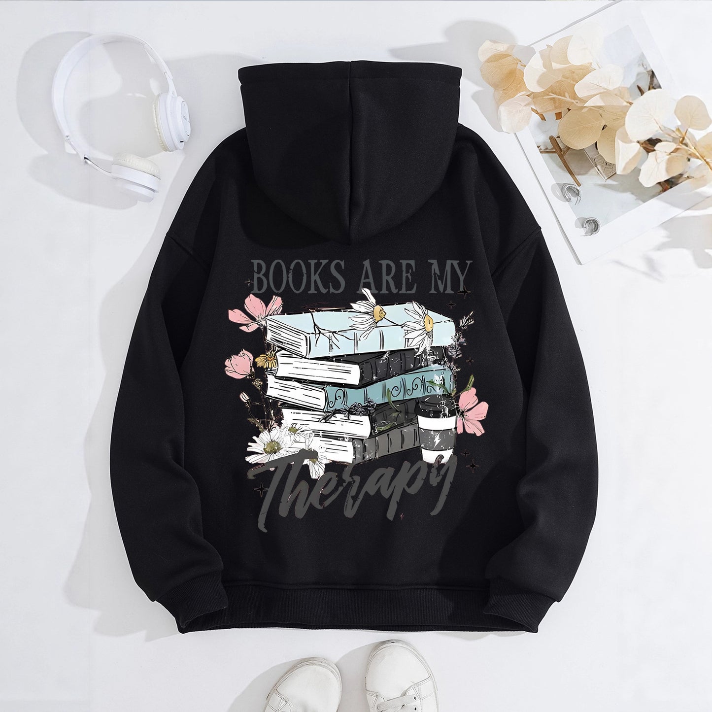 Women's Veet Padded Hooded Sweatshirt Floral Pattern Casual Sweaters