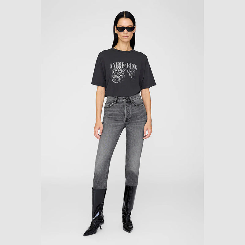 Women's Niche Letter Leopard Head Printing Wash Blouses