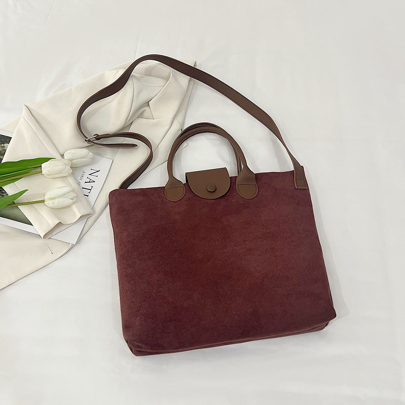 Women's Deerskin Veet Portable Large Capacity Fashionable Bags