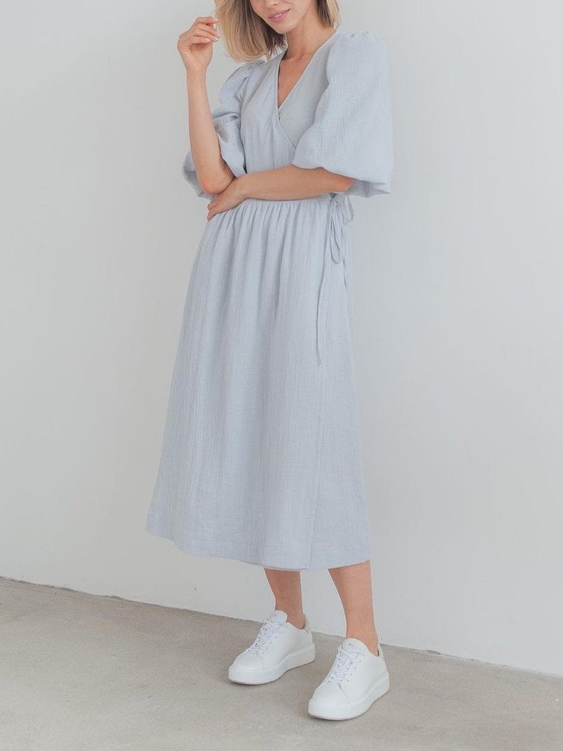 Women's Sweet Atmosphere Solid Color Long Dress Dresses