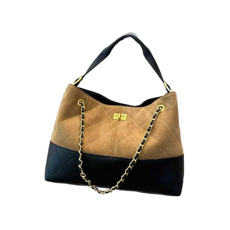 Capacity Genuine Leather Fashion Underarm Frosted Tote Bags