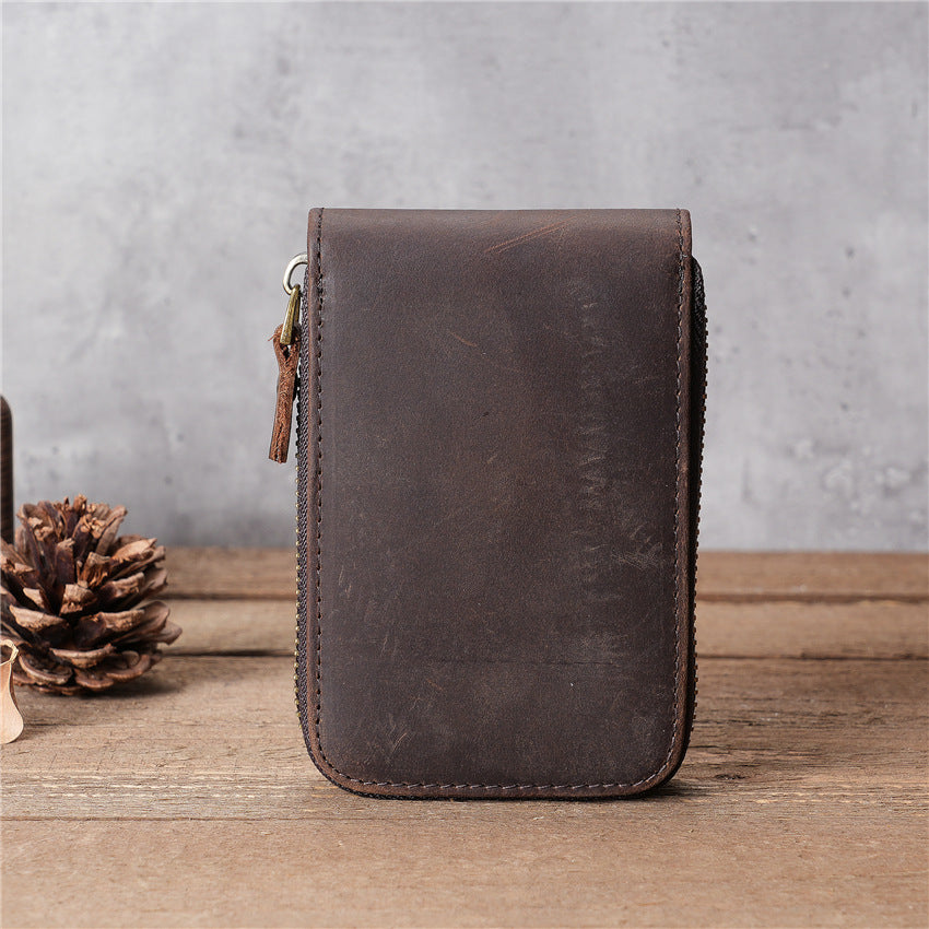 Men's Leather License Expanding First Layer Cowhide Card Holder