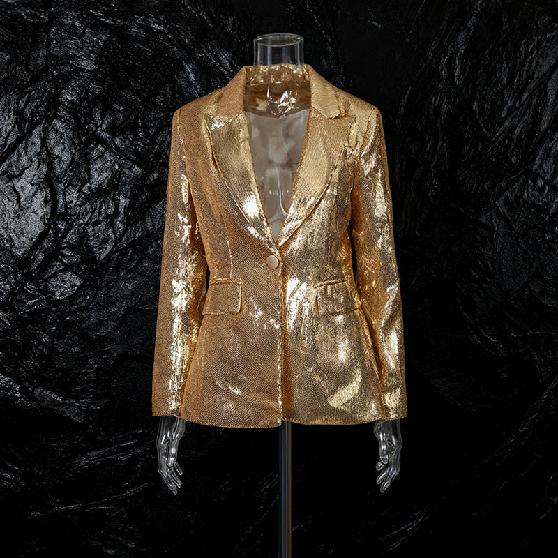 Fashion Trendy Style Personalized Sequined Collar Suits