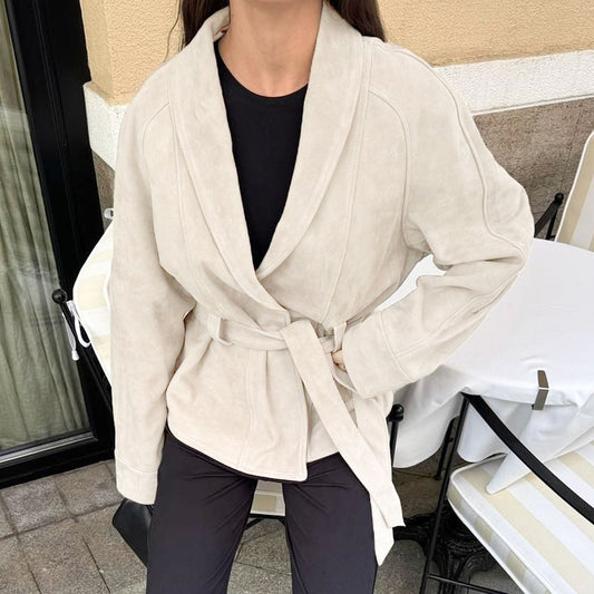 Women's Suede Long-sleeved Brushed Veet Design Sense Jackets
