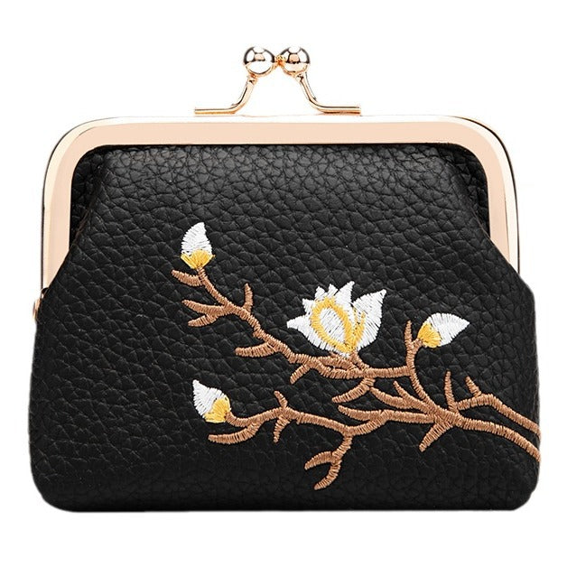 Women's Portable Mini Clutch Embroidered Multifunctional Coin Purses