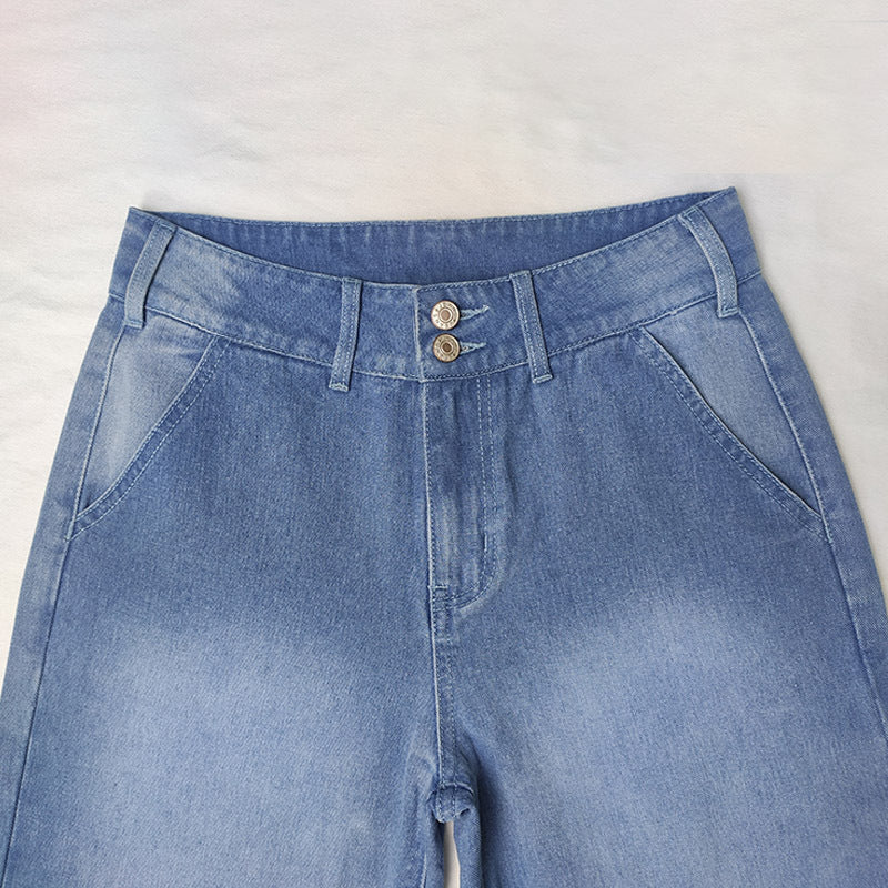 Women's Autumn Street Style Wide Leg Trousers High Jeans