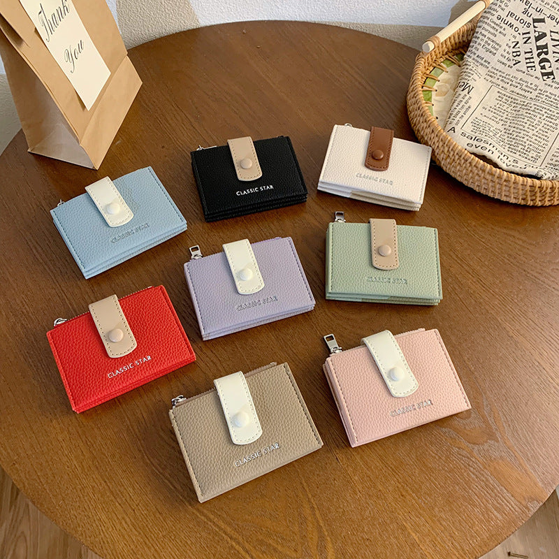 Matching Jump Simple Large Capacity Zipper Ladies Wallets