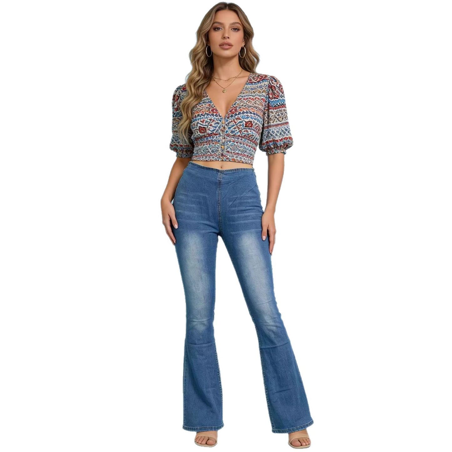Innovative Women's Source Fashion Stretch Flared Jeans