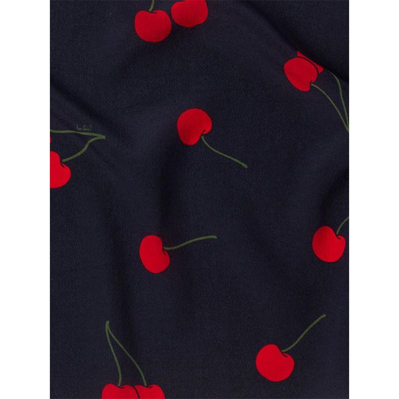 Women's Dress Sleeve Slim Waist Trimming Printing Dresses