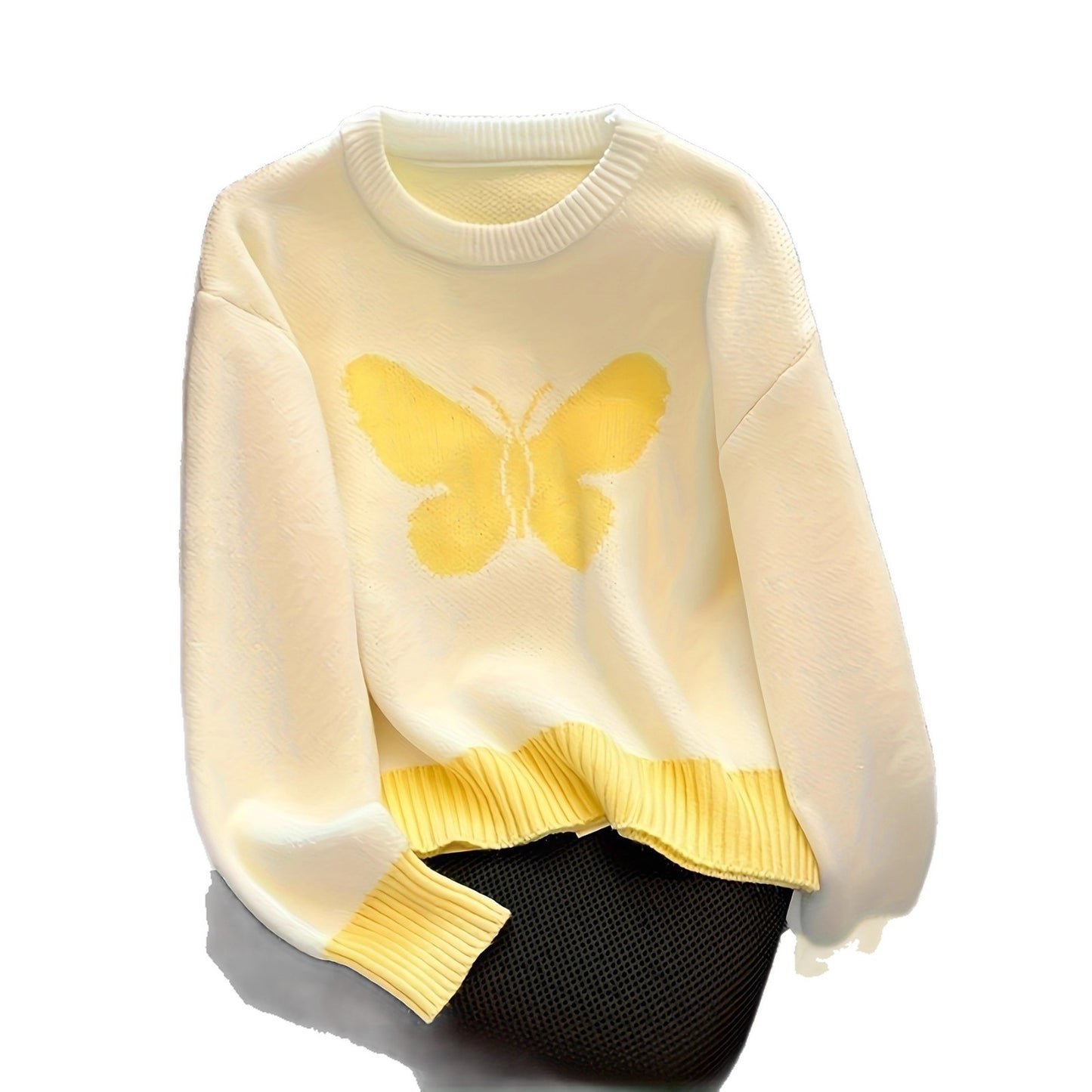 Women's Knitted Draping Effect Long Sleeve Loose Sweaters