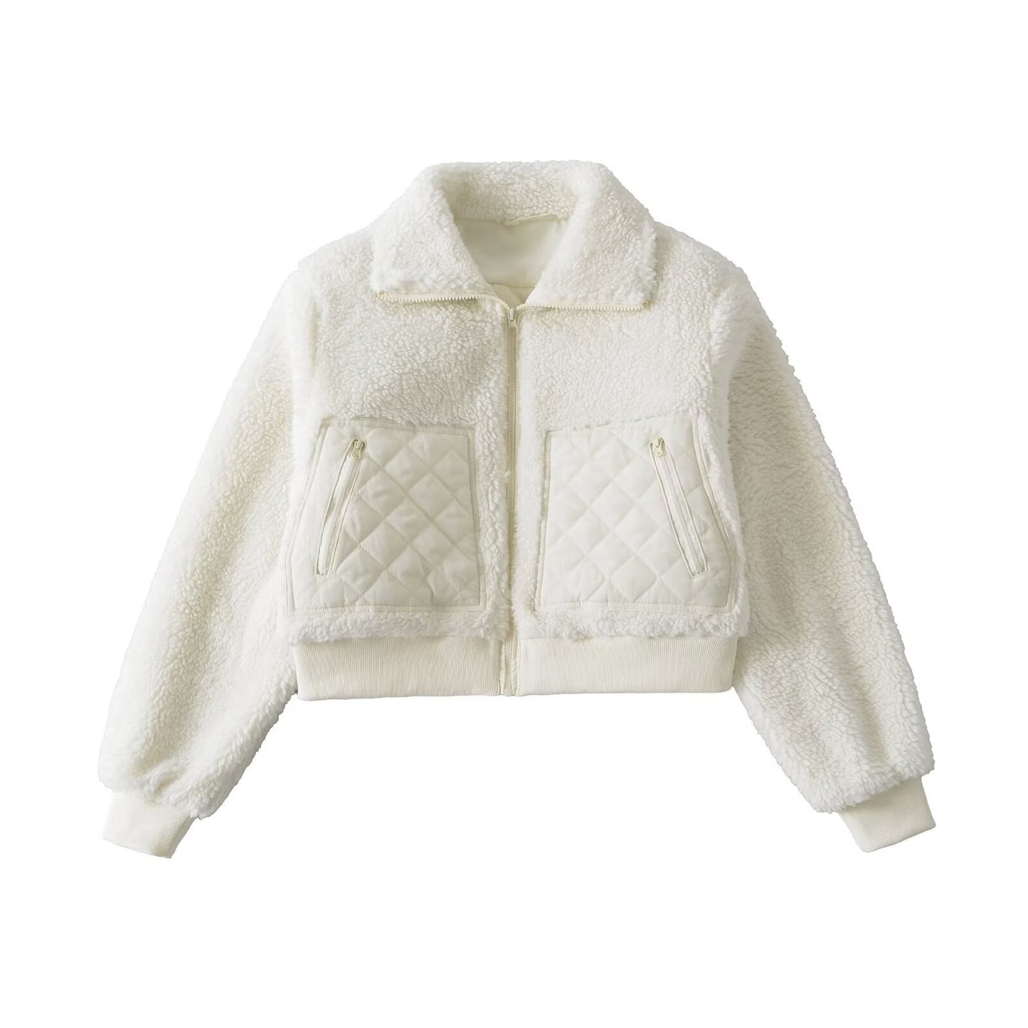 Women's Beautiful Lapel Long Sleeve Stitching Jackets