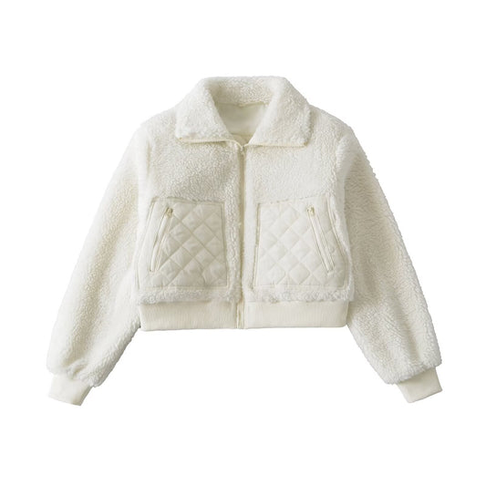 Women's Beautiful Lapel Long Sleeve Stitching Jackets