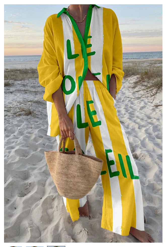 Women's Style Cruise Wear Seaside Tropical Printing Suits