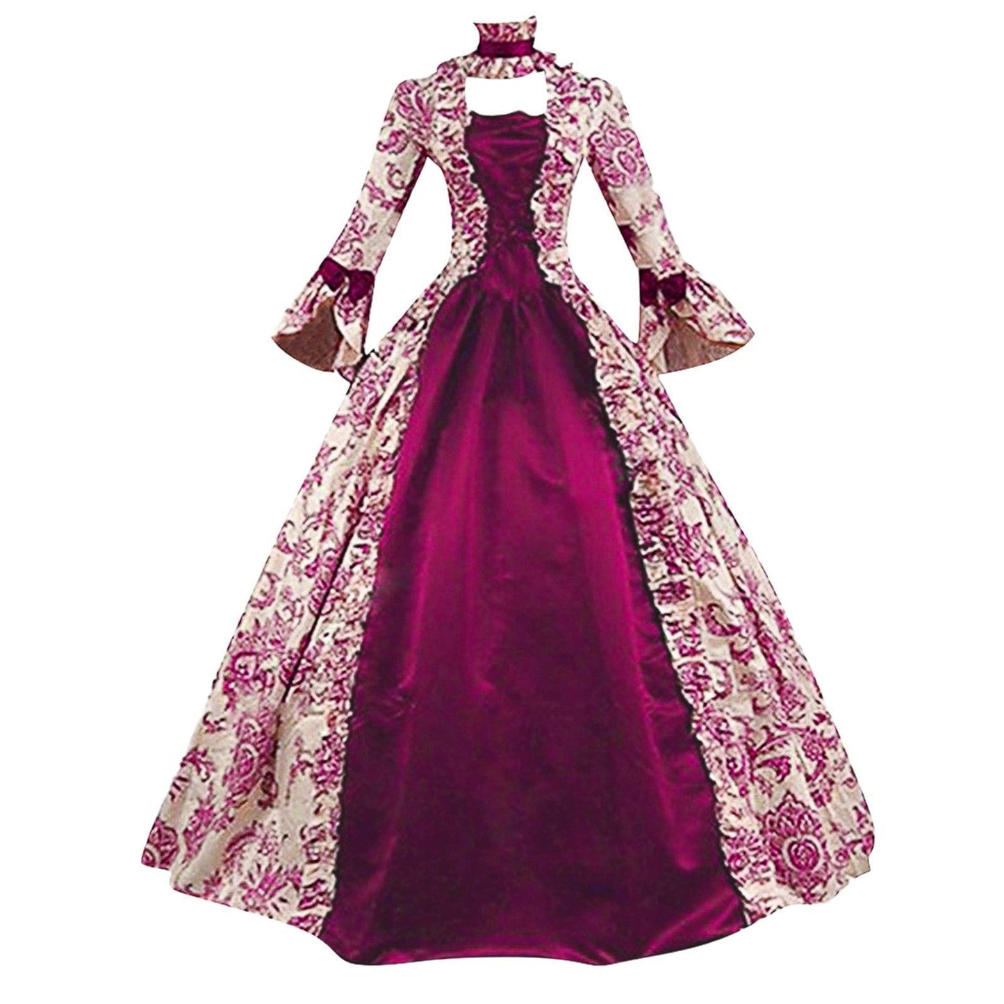 Retro Long Sleeve Dress Printed Elegant Dresses