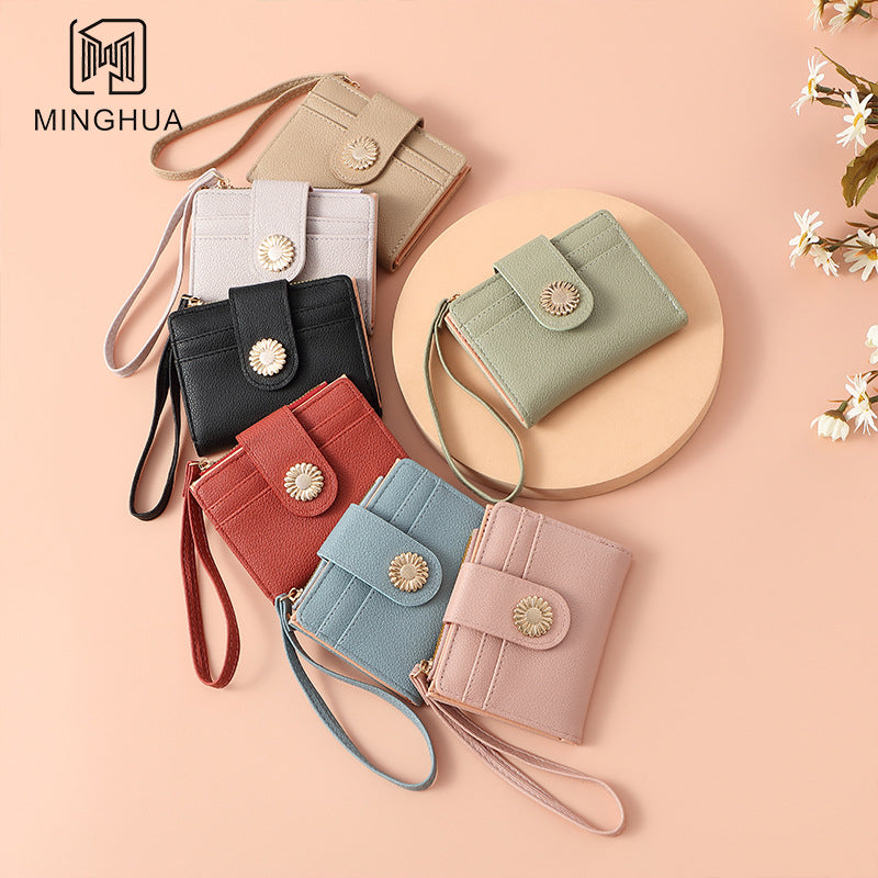 Women's Short Solid Color High-grade Zipper Ladies Wallets