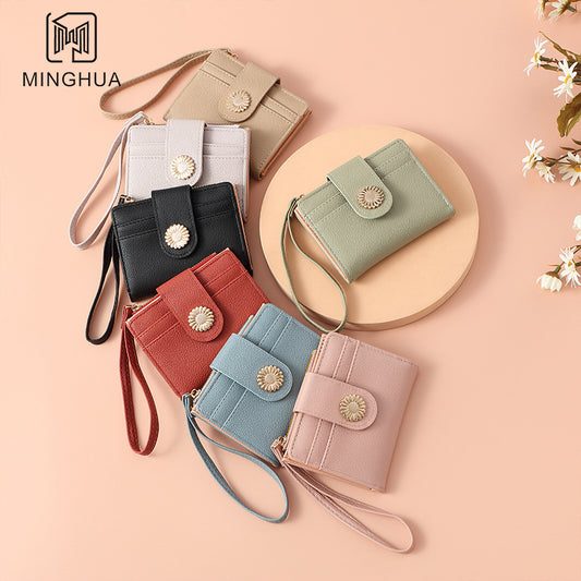 Women's Short Solid Color High-grade Zipper Ladies Wallets