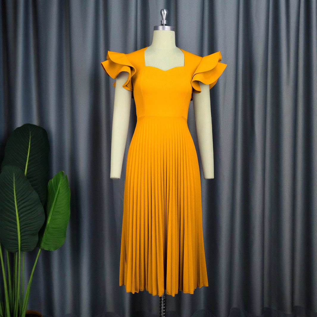 Square Collar Dress Elegant Graceful Leisure Dresses