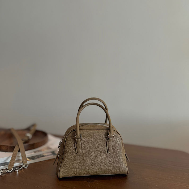 Beautiful First Layer Cowhide Bowling Boston Crossbody Bags