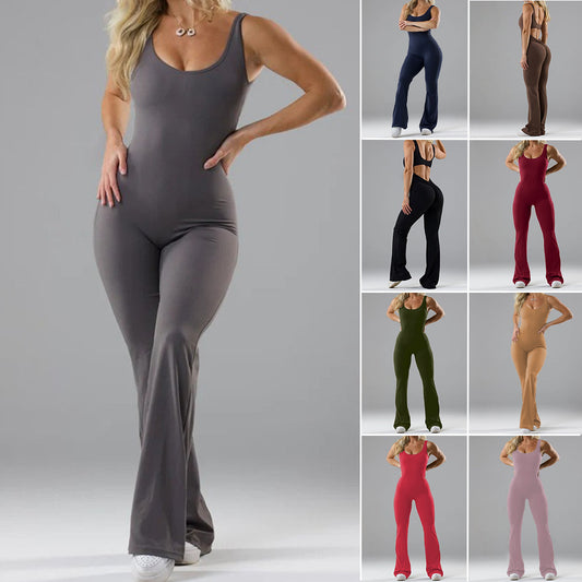 Women's Tight Yoga Bodysuit Casual Hollow Seamless Workout Slim Women's Jumpsuit/clothing