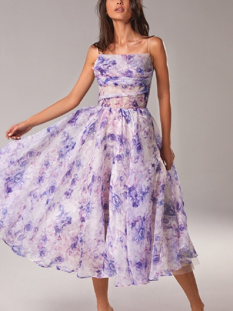 Women's Summer Tube Sleeveless Printed Large Swing Tops