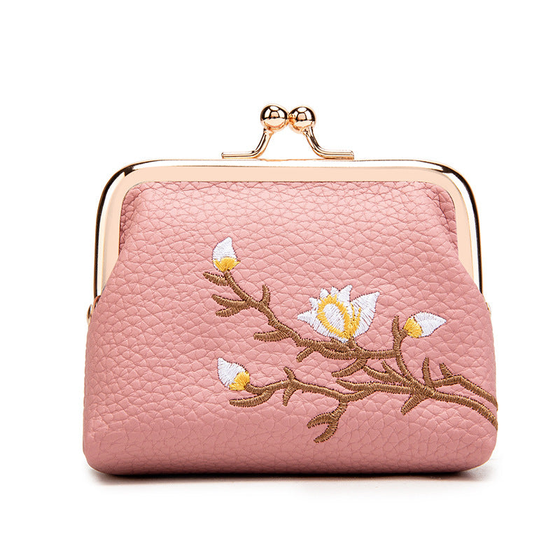 Women's Portable Mini Clutch Embroidered Multifunctional Coin Purses