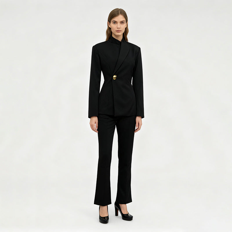 Women's Autumn Solid Color One Button Design Suits