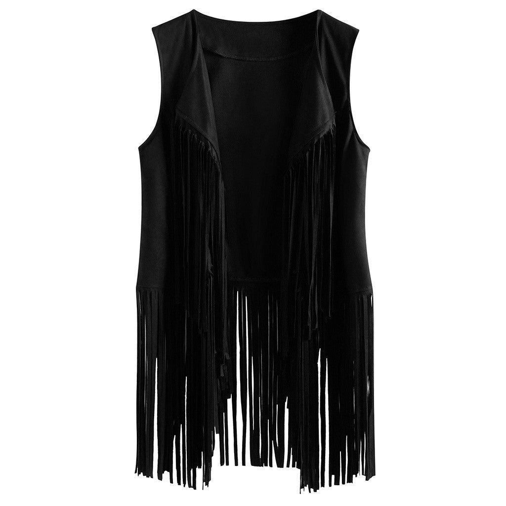 Fashion Thin Tassel Female Figure Flattering Vests